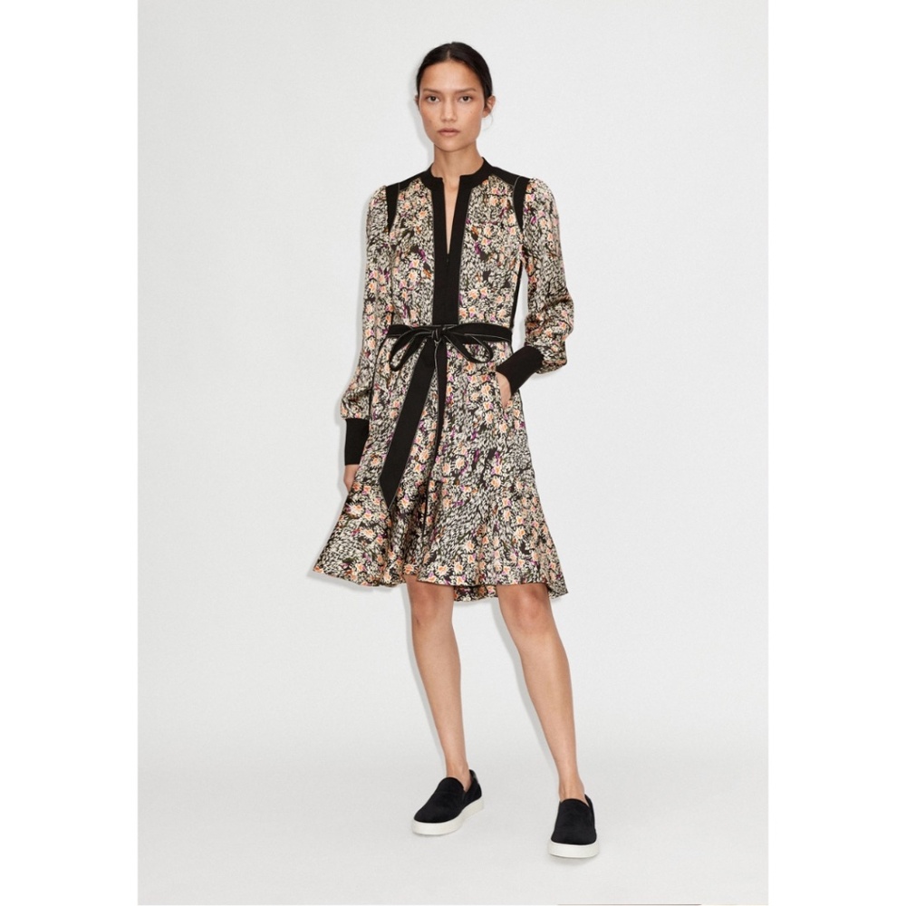 ME +EM Winter Kyoto Garden Print Fit And Flare Dress